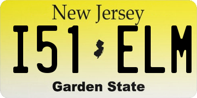 NJ license plate I51ELM