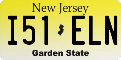 NJ license plate I51ELN