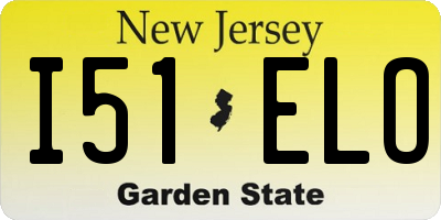 NJ license plate I51ELO