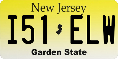 NJ license plate I51ELW