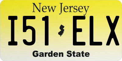 NJ license plate I51ELX