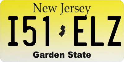 NJ license plate I51ELZ