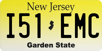 NJ license plate I51EMC