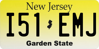 NJ license plate I51EMJ