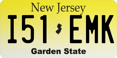 NJ license plate I51EMK
