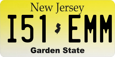 NJ license plate I51EMM