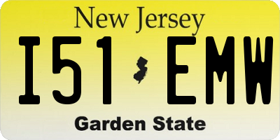 NJ license plate I51EMW