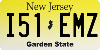 NJ license plate I51EMZ