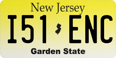 NJ license plate I51ENC