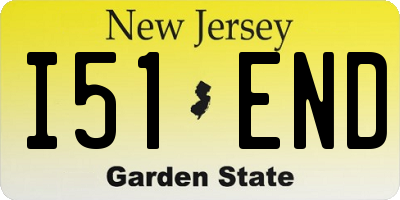 NJ license plate I51END