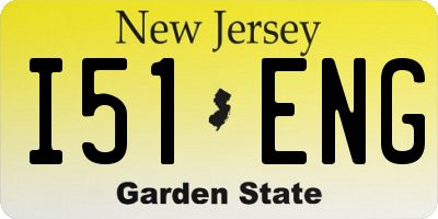 NJ license plate I51ENG