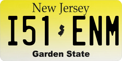 NJ license plate I51ENM