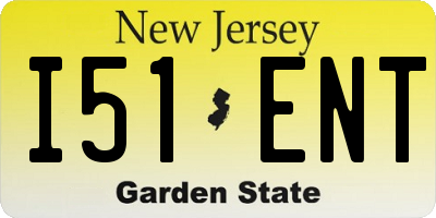 NJ license plate I51ENT
