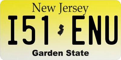 NJ license plate I51ENU