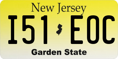 NJ license plate I51EOC