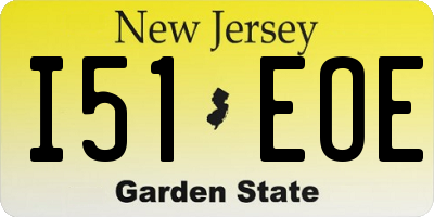 NJ license plate I51EOE