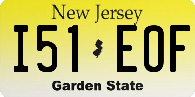 NJ license plate I51EOF