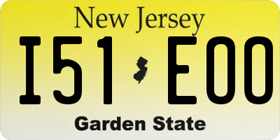 NJ license plate I51EOO