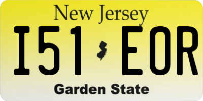 NJ license plate I51EOR