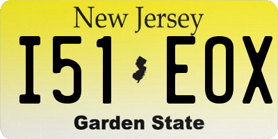 NJ license plate I51EOX