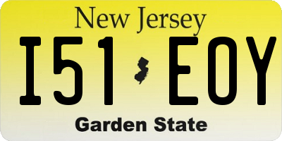 NJ license plate I51EOY