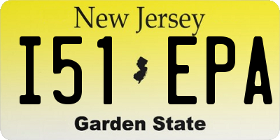 NJ license plate I51EPA