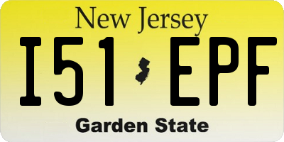 NJ license plate I51EPF