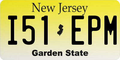 NJ license plate I51EPM