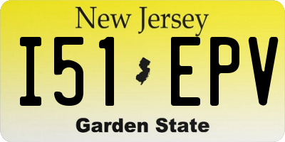 NJ license plate I51EPV