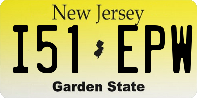 NJ license plate I51EPW