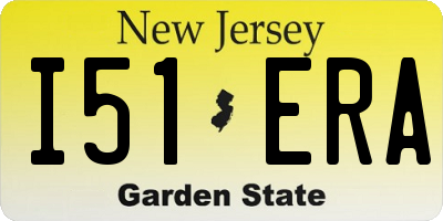 NJ license plate I51ERA