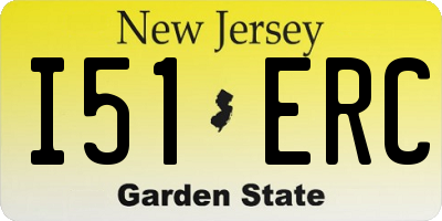 NJ license plate I51ERC