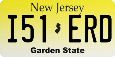NJ license plate I51ERD