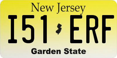 NJ license plate I51ERF