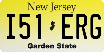 NJ license plate I51ERG