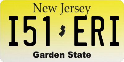 NJ license plate I51ERI