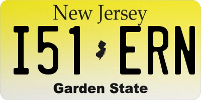 NJ license plate I51ERN