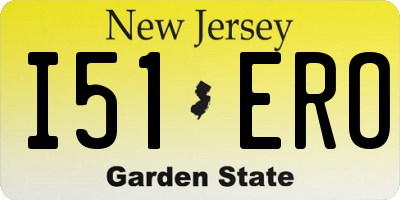 NJ license plate I51ERO