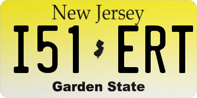 NJ license plate I51ERT