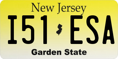 NJ license plate I51ESA