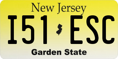 NJ license plate I51ESC