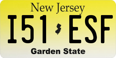 NJ license plate I51ESF