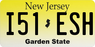 NJ license plate I51ESH