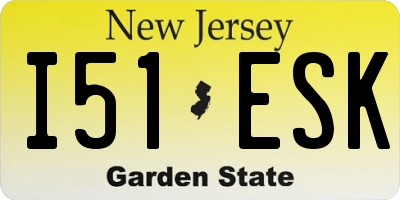 NJ license plate I51ESK