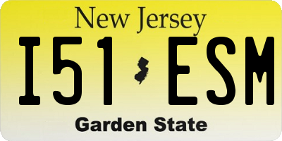NJ license plate I51ESM