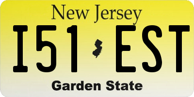 NJ license plate I51EST