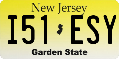 NJ license plate I51ESY