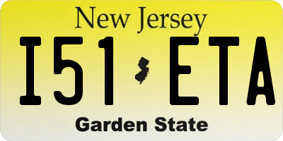 NJ license plate I51ETA