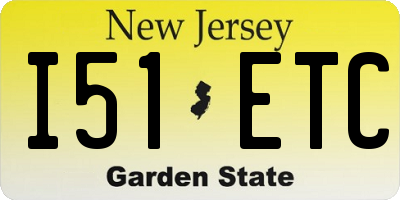 NJ license plate I51ETC