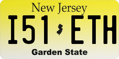NJ license plate I51ETH